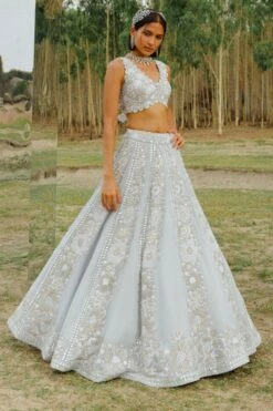 Mishru Cloudy Blue Embroidered Lehenga Set -Inca Sales Store 297misro37 4
