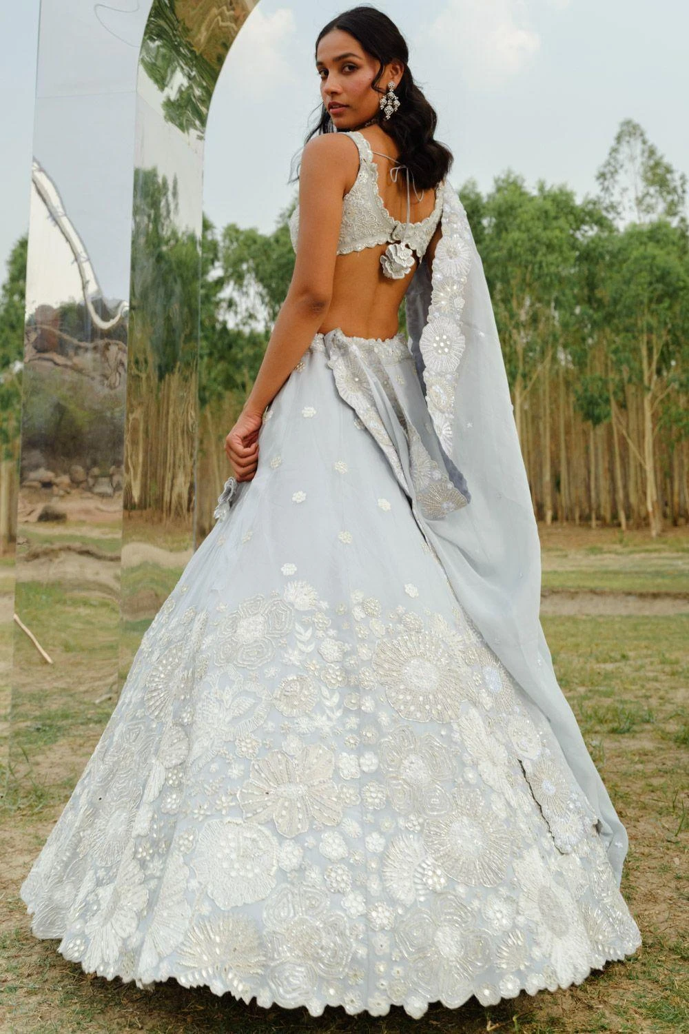 Mishru Cloudy Blue Ivy Lehenga 4 Mishru Cloudy Blue Ivy Lehenga - Image 2