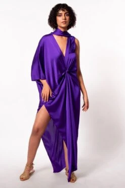 Stephany Purple Kaftan Style Dress