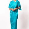 Stephany Green Satin Drape Gown