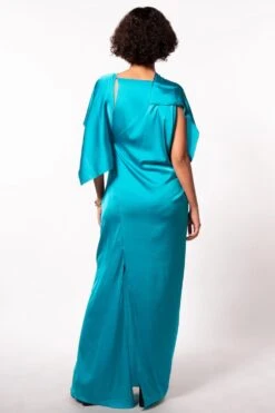 Stephany Green Satin Drape Gown -Inca Sales Store 297step9 2