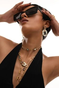 Isharya Gold Embellished Drop Earrings -Inca Sales Store 29823ia16 2