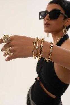 Isharya Gold Mirror Slim Cuff