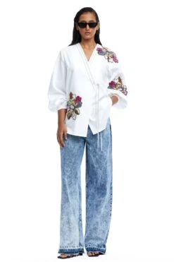 Kanika Goyal Label Ayla Embellished Wrap Shirt