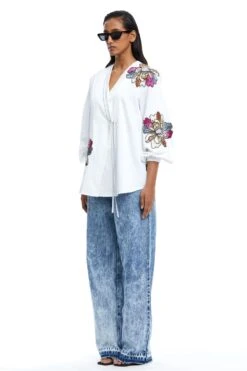 Kanika Goyal Label Ayla Embellished Wrap Shirt -Inca Sales Store 29823kgl7 3