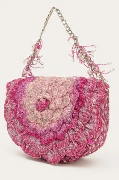 Doux Amour Coco Beaded Pink Clutch