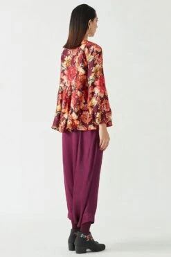 Payal Pratap Wine Drape Pants In Satin -Inca Sales Store 2vr 70a 2