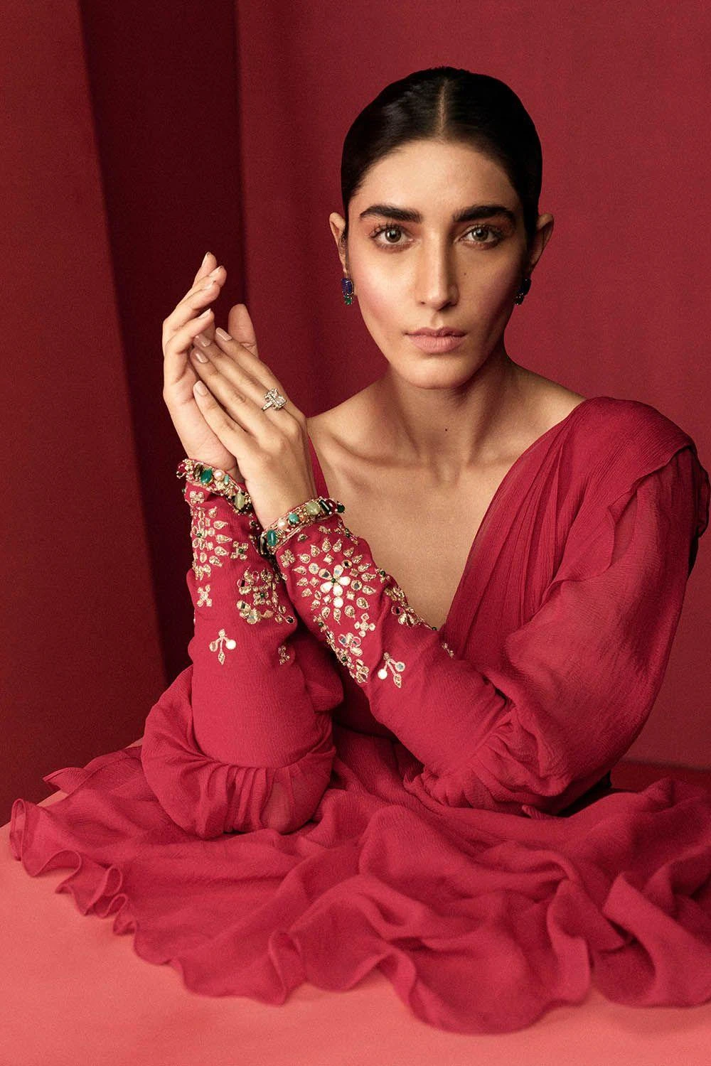 Ridhi Mehra Berina Draped Ruffle Sari With Belt 4 Ridhi Mehra Berina Draped Ruffle Sari With Belt - Image 2