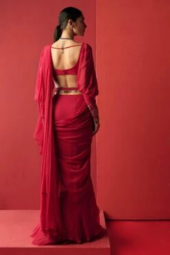 Ridhi Mehra Berina Draped Ruffle Sari With Belt 7 Ridhi Mehra Berina Draped Ruffle Sari With Belt -Inca Sales Store 300116 3
