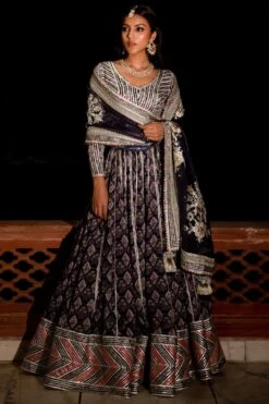Simar Dugal Nadira Navy Blue Lehenga Set