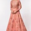 Petticoat Lane By Divya Peach Embroidered Organza Anarkali