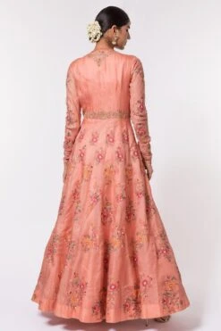 Petticoat Lane By Divya Peach Embroidered Organza Anarkali -Inca Sales Store 303pl1 5