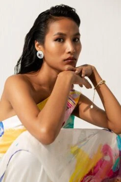 Richa Khemka White One Shoulder Jumpsuit & Drape -Inca Sales Store 30523rk13 3