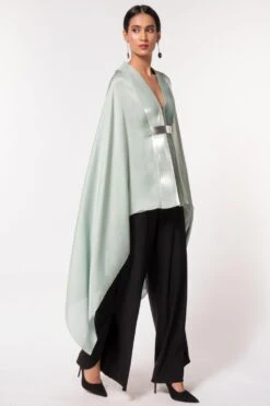 Amit Aggarwal Mint Panelled Cape With Belt -Inca Sales Store 305aa3 3
