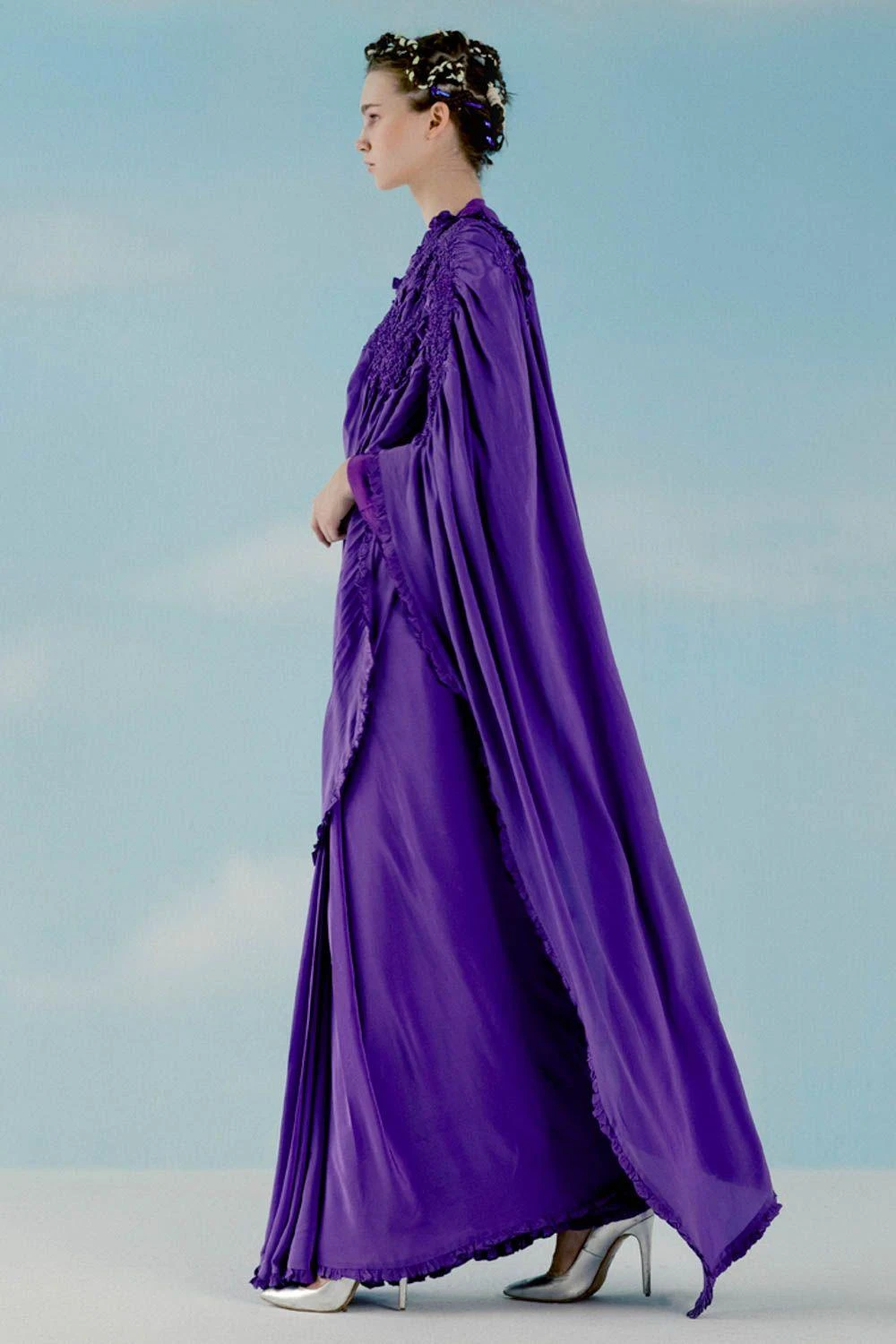 ILK Violet Draped Sari 4 ILK Violet Draped Sari - Image 2