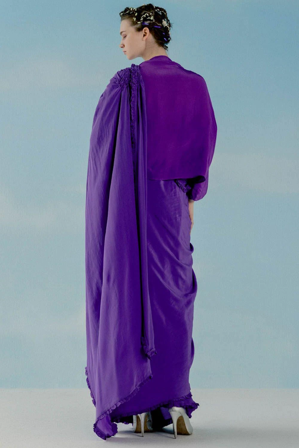 ILK Violet Draped Sari 5 ILK Violet Draped Sari - Image 3