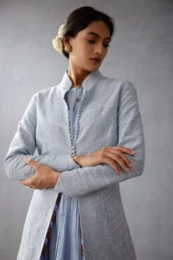 Torani Sea Blue Embroidered Jacket Set 8 Torani Sea Blue Embroidered Jacket Set -Inca Sales Store 307tochtil56 2
