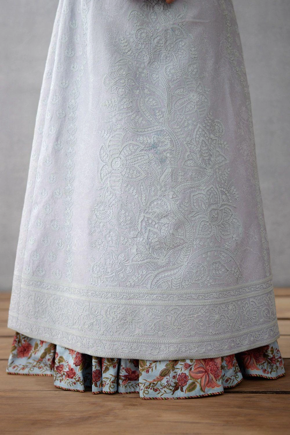 Torani Sea Blue Embroidered Jacket Set 6 Torani Sea Blue Embroidered Jacket Set - Image 4