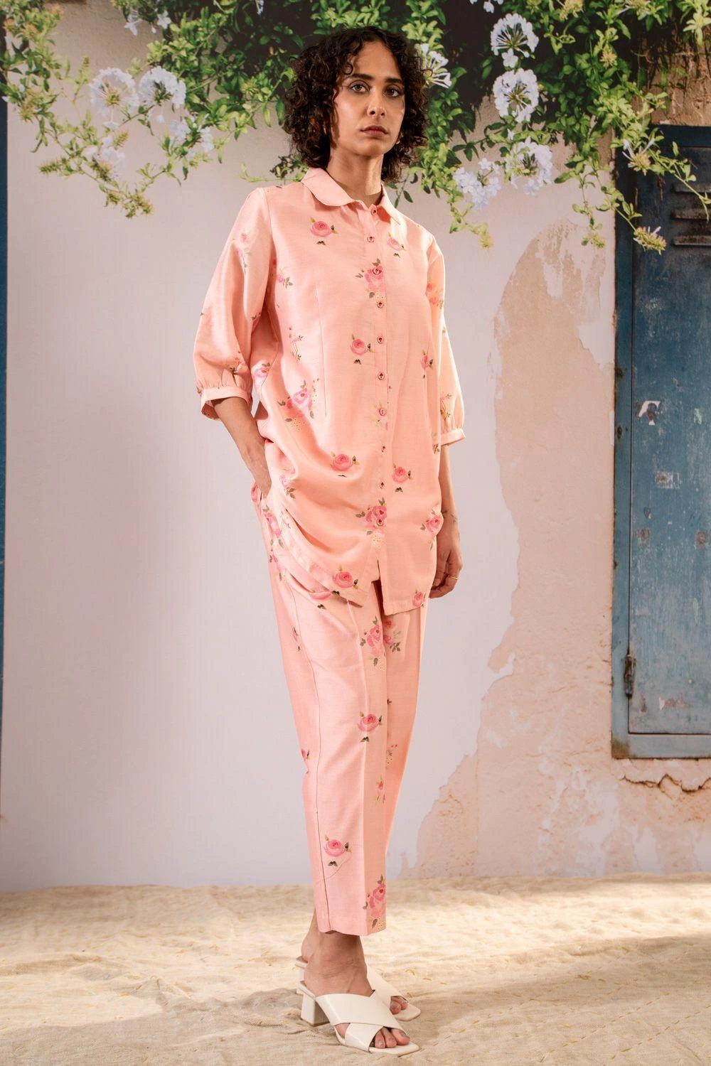 Arcvsh By Pallavi Singh Pink Rosette Co-ord Set 5 Arcvsh By Pallavi Singh Pink Rosette Co-ord Set - Image 3