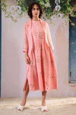 Arcvsh By Pallavi Singh Pink Dahlia Jacket Set