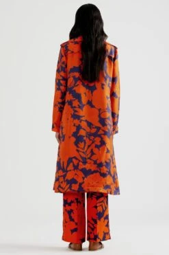 Kshitij Jalori Camouflower Blue Trench Coat -Inca Sales Store 308kelee2 23 4