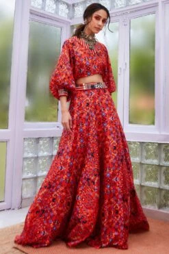 SVA Burnt Orange Lehenga Set