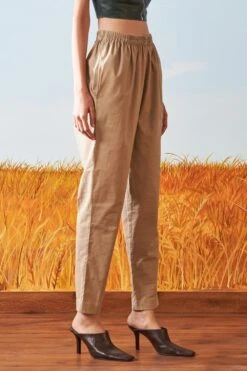 Ikai Beige Cotton Tapered Pants -Inca Sales Store 309766 4