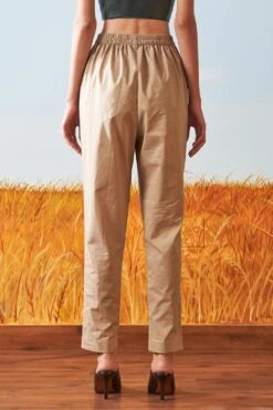 Ikai Beige Cotton Tapered Pants -Inca Sales Store 309766 5