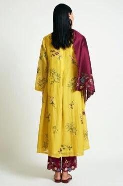 Payal Pratap Maroon Chanderi Embroidered Scarf -Inca Sales Store 30rg 43 4