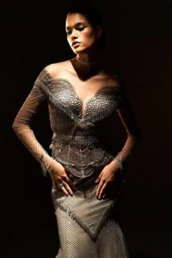 Agunj Gunmetal Cutdana Lehenga Set -Inca Sales Store 310823aj01 4