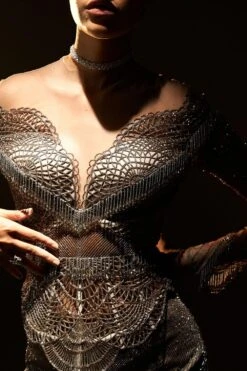 Agunj Gunmetal Cutdana Lehenga Set -Inca Sales Store 310823aj01 5