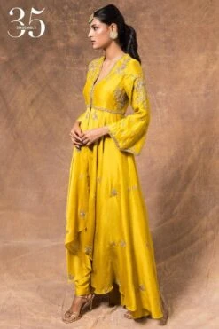 Mustard Embroidered Anarkali Set -Inca Sales Store 310823jr01 2