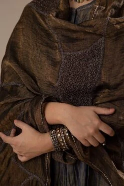 Sunira Designs Black Handwoven Linen Translucent Dupatta -Inca Sales Store 310sua42 5