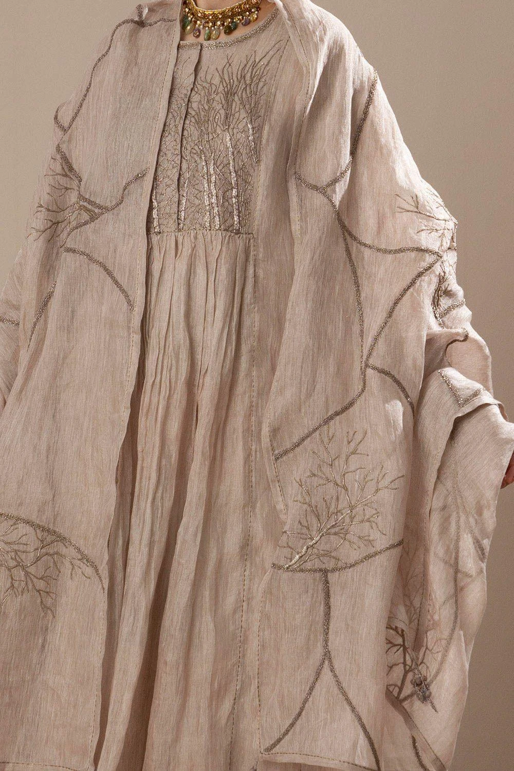 Sunira Designs Light Pink Handwoven Linen Translucent Dupatta 6 Sunira Designs Light Pink Handwoven Linen Translucent Dupatta - Image 4