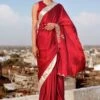 Jadon Red Ajna Zardosi Embroidered Sari