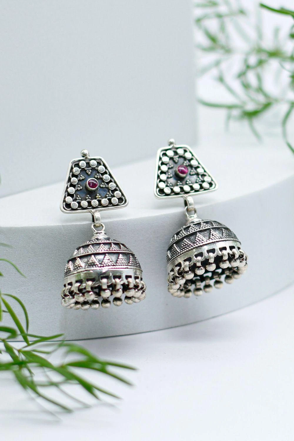 Sangeeta Boochra Elegant Silver Hand-crafted Jhumka Earrings 3 Sangeeta Boochra Elegant Silver Hand-crafted Jhumka Earrings