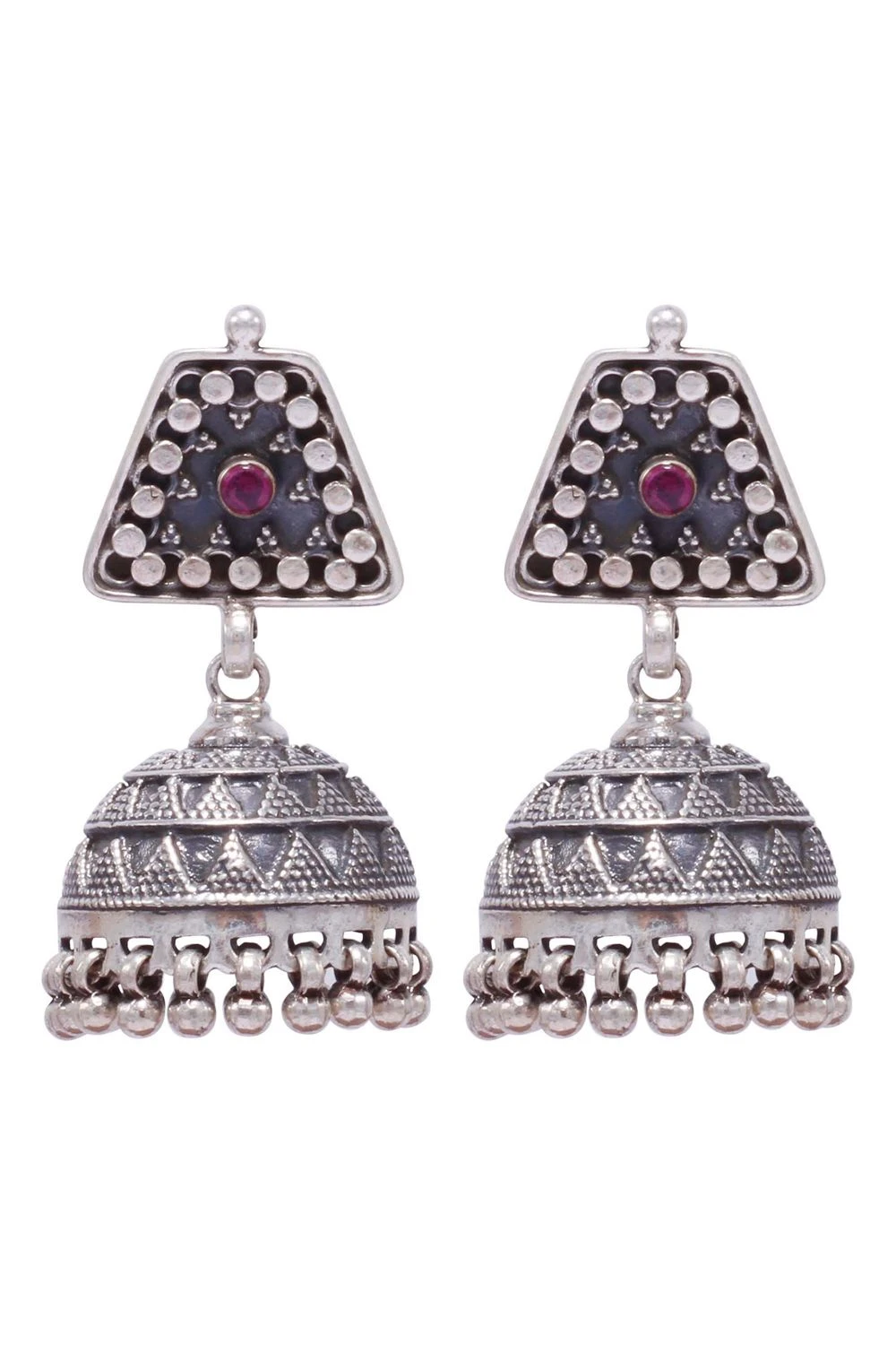 Sangeeta Boochra Elegant Silver Hand-crafted Jhumka Earrings 4 Sangeeta Boochra Elegant Silver Hand-crafted Jhumka Earrings - Image 2