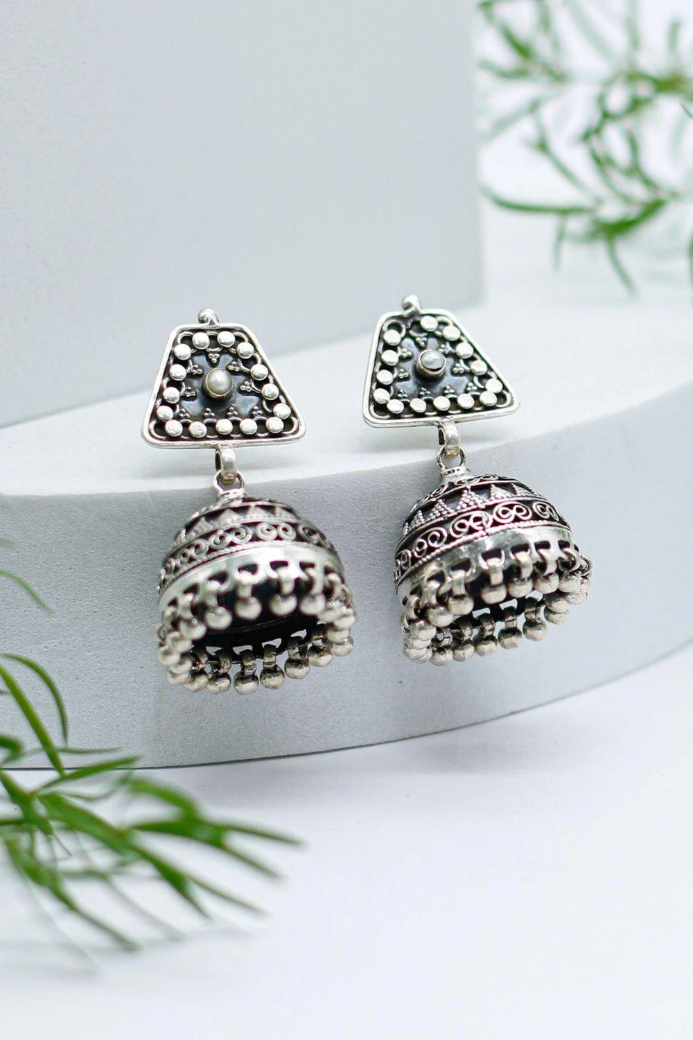 Sangeeta Boochra Silver Symphony Hand-crafted Jhumka Earrings 3 Sangeeta Boochra Silver Symphony Hand-crafted Jhumka Earrings