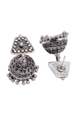 Sangeeta Boochra Silver Symphony Hand-crafted Jhumka Earrings 7 Sangeeta Boochra Silver Symphony Hand-crafted Jhumka Earrings -Inca Sales Store 3124sb21 3