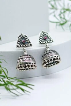 Sangeeta Boochra Sacred Silver Hand-crafted Jhumka Earrings