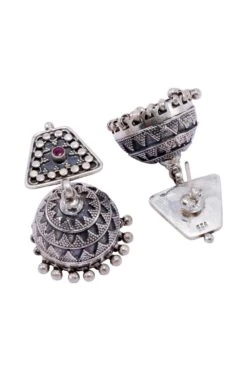 Sangeeta Boochra Sacred Silver Hand-crafted Jhumka Earrings 7 Sangeeta Boochra Sacred Silver Hand-crafted Jhumka Earrings -Inca Sales Store 3124sb22 3