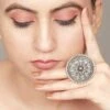 Sangeeta Boochra Round Floral Silver Hand-crafted Ring -Inca Sales Store 3124sb23 1