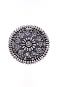Sangeeta Boochra Round Floral Silver Hand-crafted Ring -Inca Sales Store 3124sb23 3