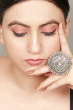 Sangeeta Boochra Round Floral Oxidized Silver Hand-crafted Ring