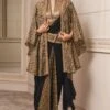 Tarun Tahiliani Black Kashida Embroidered Cape -Inca Sales Store 312tt22 1