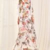 AK-OK By Anamika Khanna White Floral Kaftan With Ruffles -Inca Sales Store 31323ak7 1 1