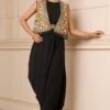 Tarun Tahiliani Black Dhoti Dress With A Hand Embellished Gilet -Inca Sales Store 31323tt34 1
