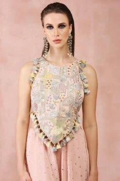 Payal Singhal Rose Pink Applique Embellished Choli & Sharara Set -Inca Sales Store 31523ps13 4