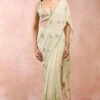 Payal Singhal Mint Applique Embellished Sari Set
