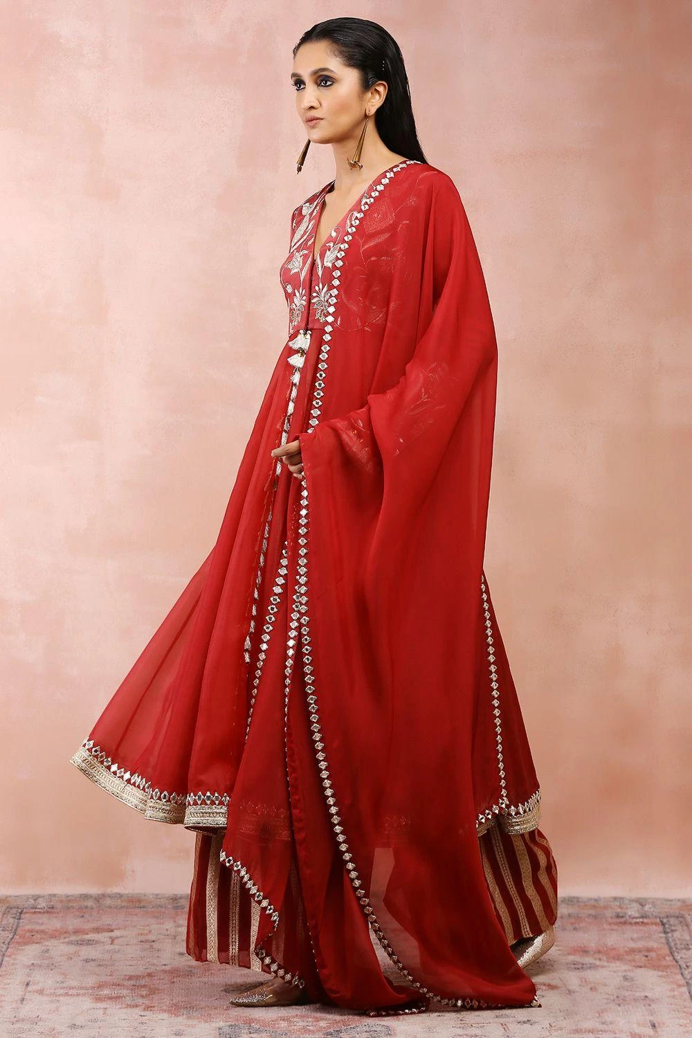 Payal Singhal Maroon Embellished Anarkali Set 5 Payal Singhal Maroon Embellished Anarkali Set - Image 3